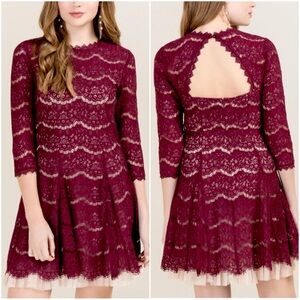 Francesca’s Lace Overlay Dress, Size Large - EUC